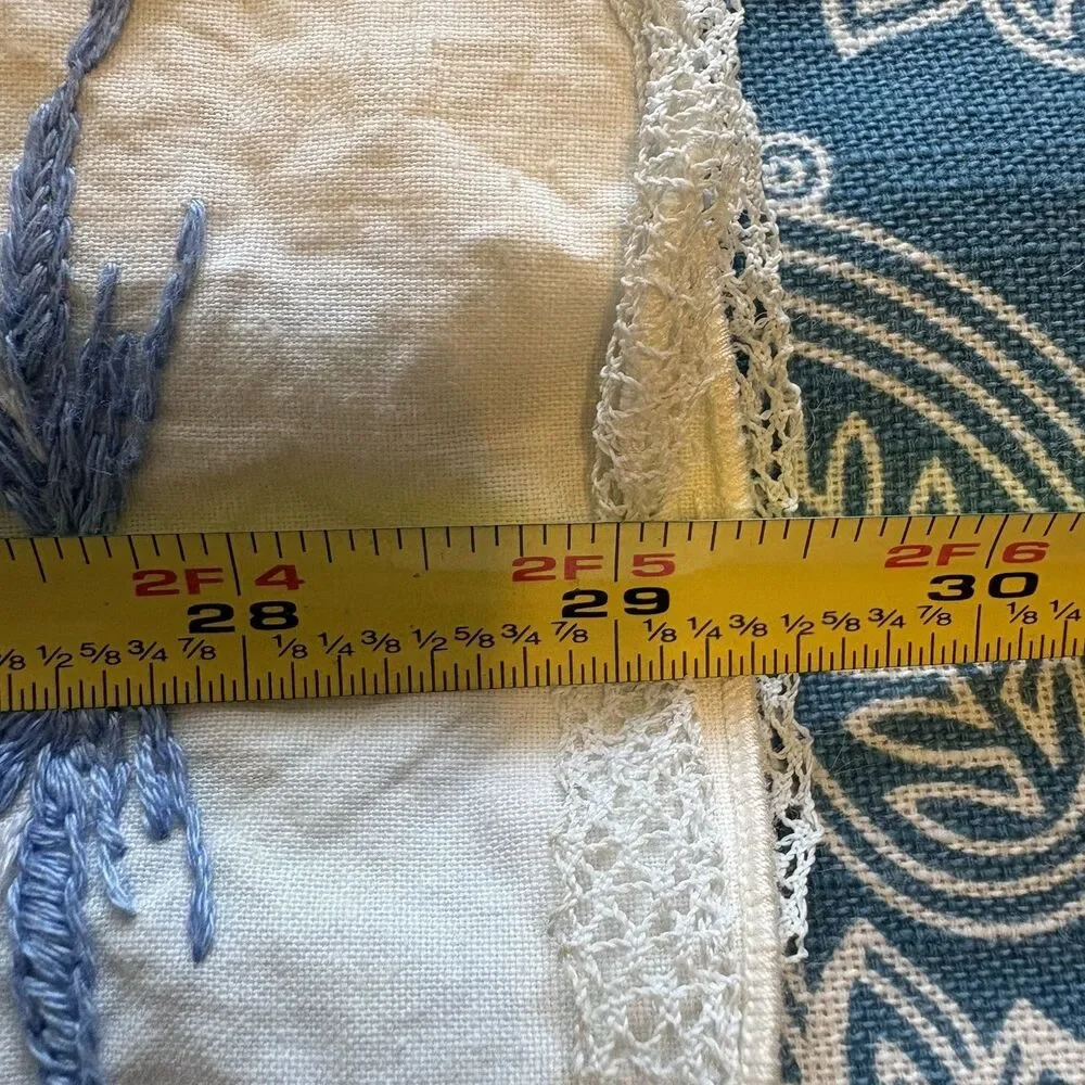 Embroidered Pillowcases Vintage (2) Madonna And Child Religious White